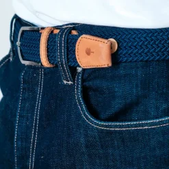Ceinture tressée bleu marine taille unique