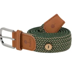 Ceinture tressée kaki et beige taille unique