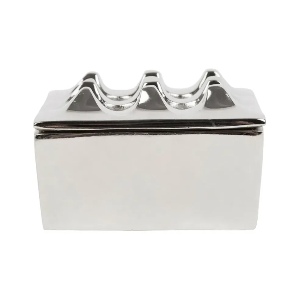 Cendrier en aluminium argenté d9cm - Riva