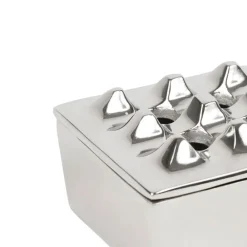 Cendrier en aluminium argenté d9cm - Riva