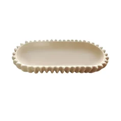 Centre de table en porcelaine sable 27x12cm - Oulala