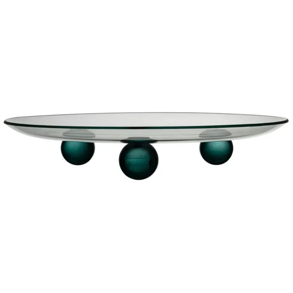 Centre de table en verre émeraude d30cm - Funky