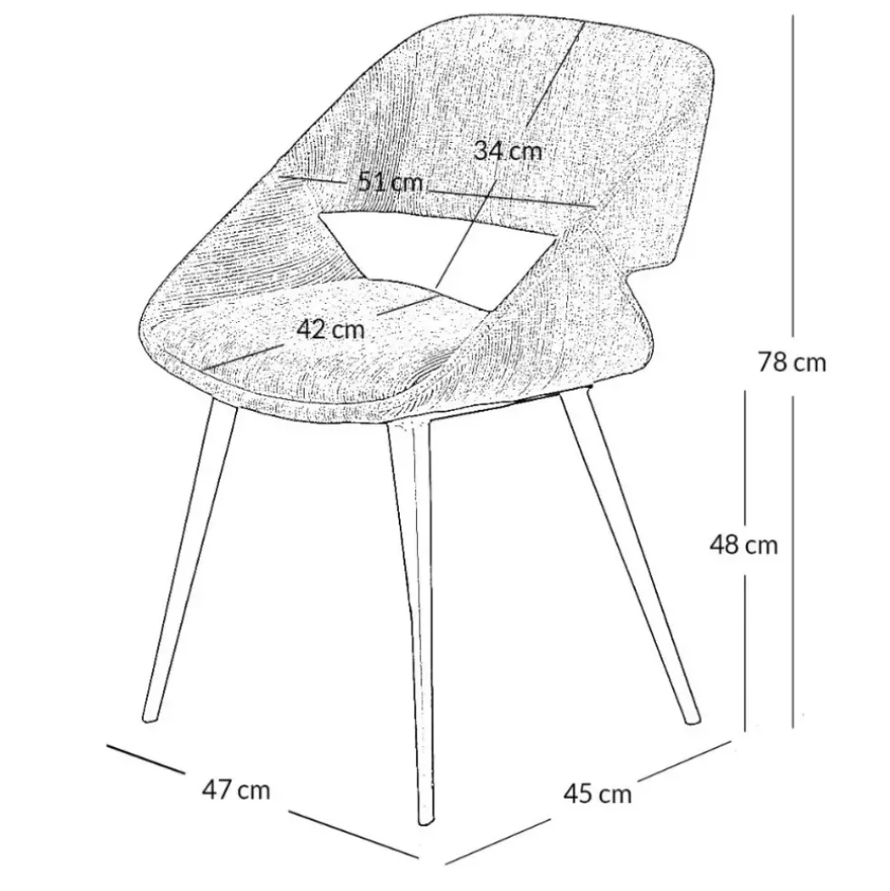 Chaise avec accoudoirs en velours côtelé gris clair - Alma