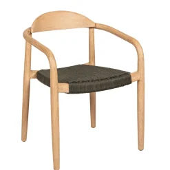 Chaise avec accoudoirs en bois d'eucalyptus kaki - Anam