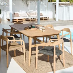Chaise avec accoudoirs en bois d'eucalyptus kaki - Anam