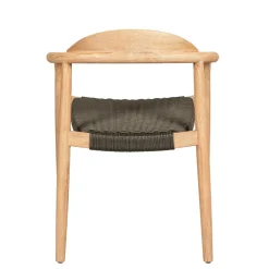 Chaise avec accoudoirs en bois d'eucalyptus kaki - Anam