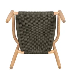 Chaise avec accoudoirs en bois d'eucalyptus kaki - Anam