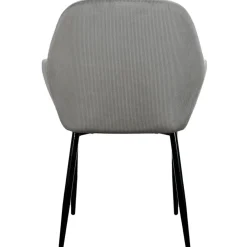 Chaise avec accoudoirs en velours côtelé gris - Julia