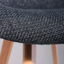 Chaise avec accoudoirs en tissu grosse maille noir - Scarlett