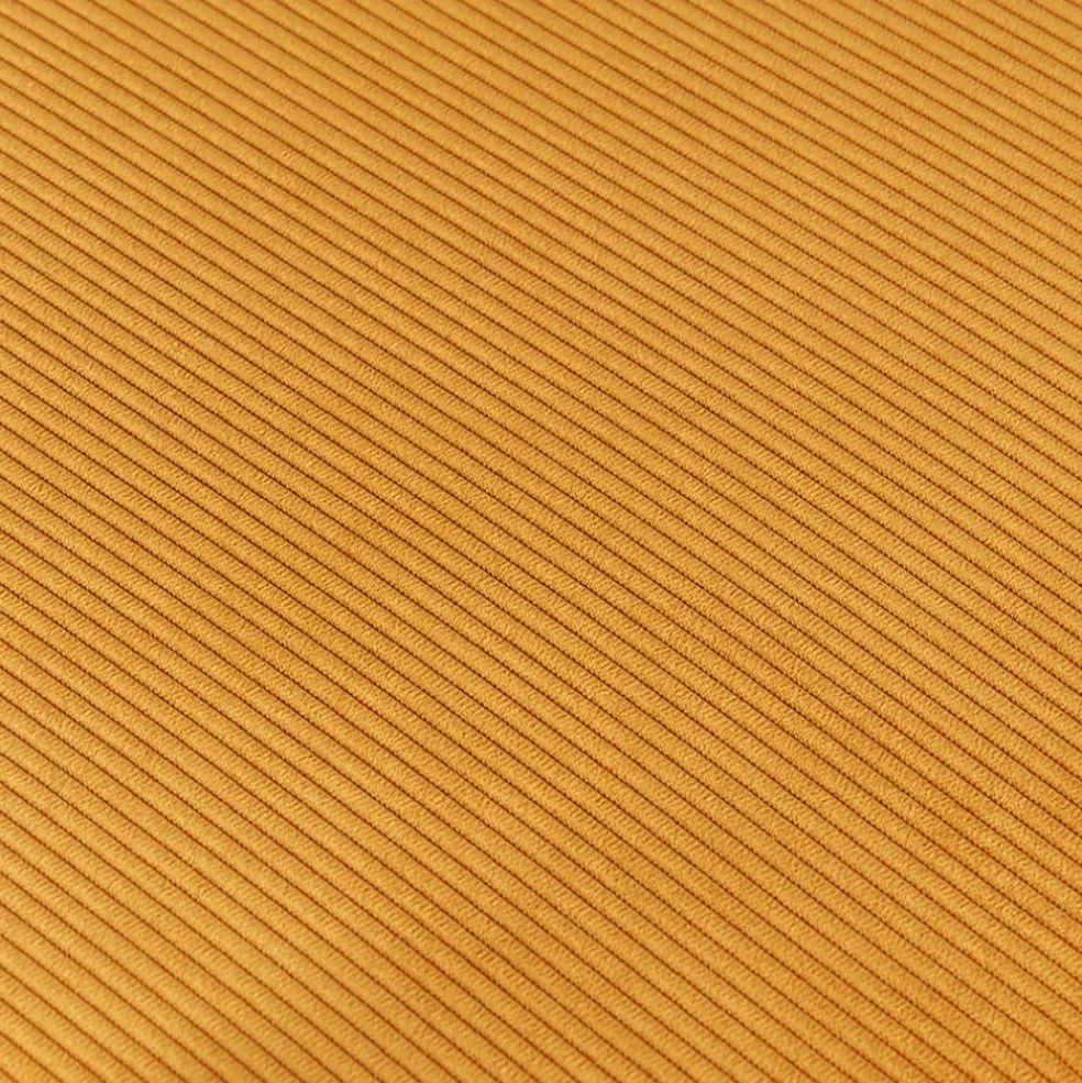 Chaise avec accoudoirs en velours côtelé curry - Aston