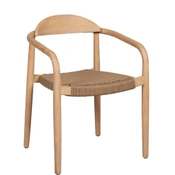 Chaise avec accoudoirs en bois d'eucalyptus sable - Anam