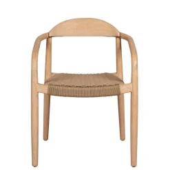 Chaise avec accoudoirs en bois d'eucalyptus sable - Anam