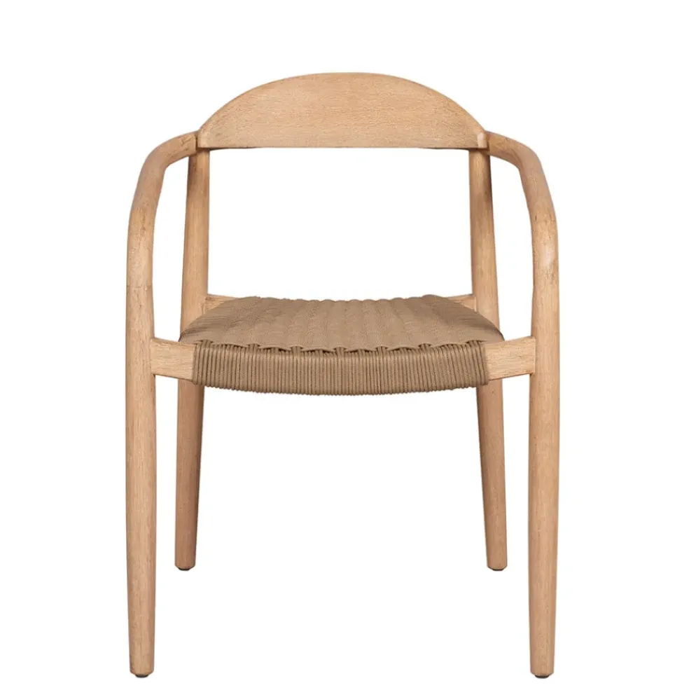 Chaise avec accoudoirs en bois d'eucalyptus sable - Anam