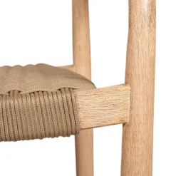 Chaise avec accoudoirs en bois d'eucalyptus sable - Anam