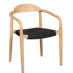 Chaise avec accoudoirs en bois d' eucalyptus noir - Anam