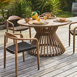 Chaise avec accoudoirs en bois d' eucalyptus noir - Anam