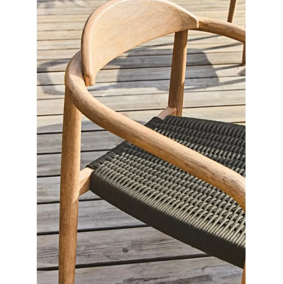 Chaise avec accoudoirs en bois d' eucalyptus noir - Anam