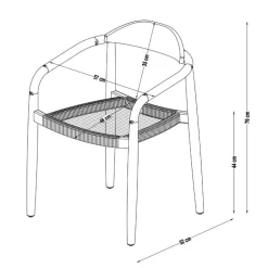 Chaise avec accoudoirs en bois d' eucalyptus noir - Anam