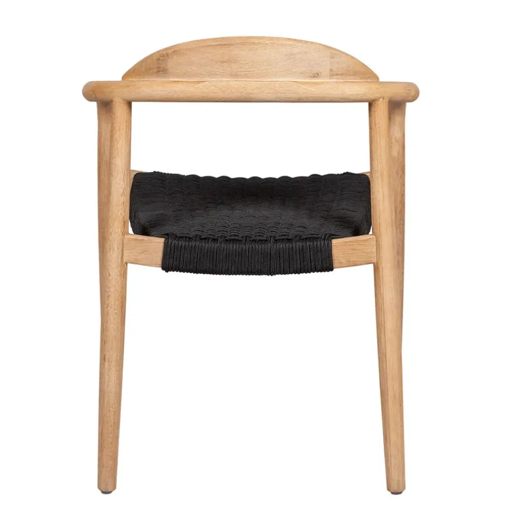 Chaise avec accoudoirs en bois d' eucalyptus noir - Anam