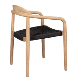Chaise avec accoudoirs en bois d' eucalyptus noir - Anam