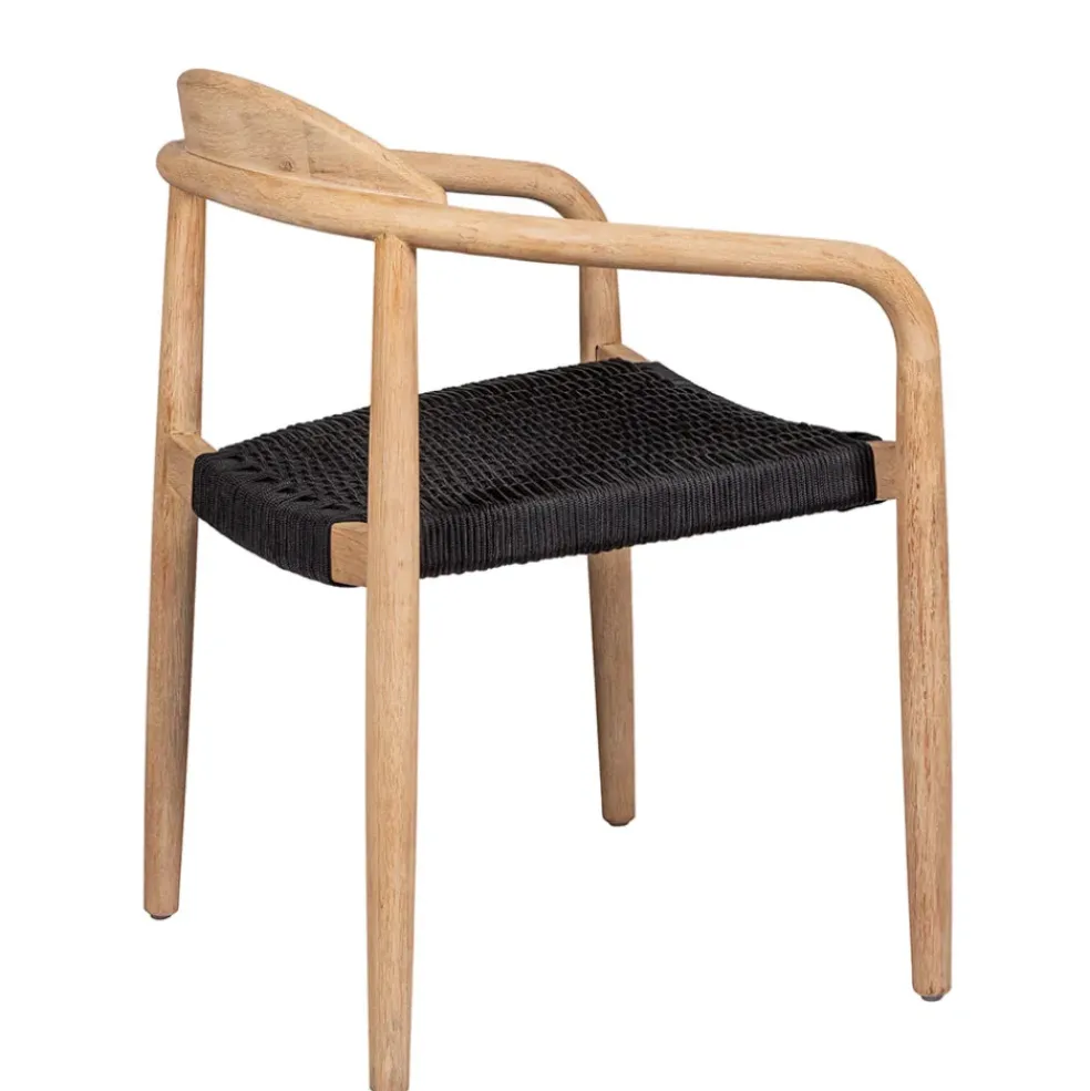 Chaise avec accoudoirs en bois d' eucalyptus noir - Anam