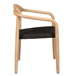Chaise avec accoudoirs en bois d' eucalyptus noir - Anam