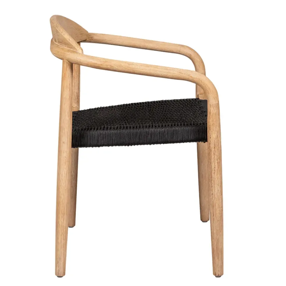 Chaise avec accoudoirs en bois d' eucalyptus noir - Anam