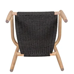 Chaise avec accoudoirs en bois d' eucalyptus noir - Anam