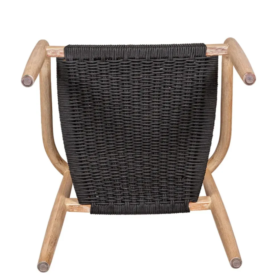 Chaise avec accoudoirs en bois d' eucalyptus noir - Anam