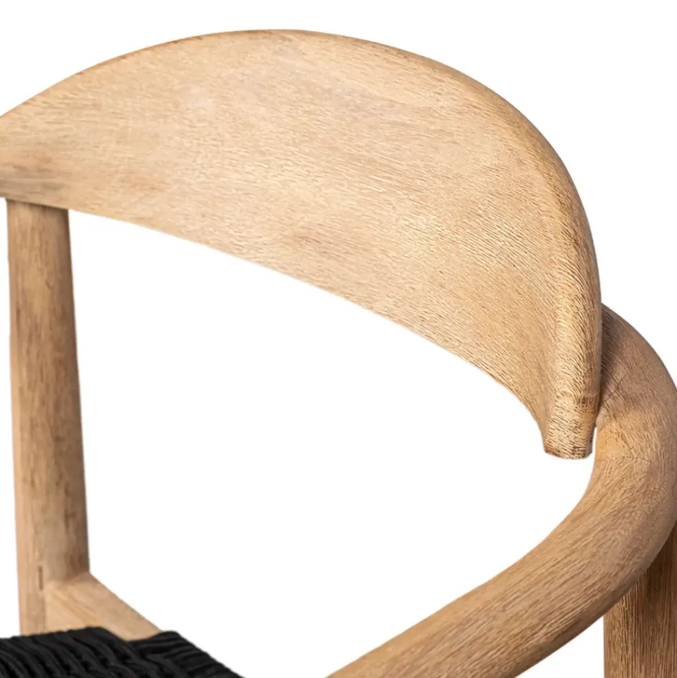 Chaise avec accoudoirs en bois d' eucalyptus noir - Anam