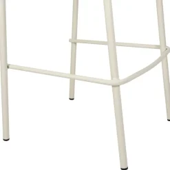 Chaise de bar d'extérieur avec coussin en tissu beige et blanc h97cm - Ajay