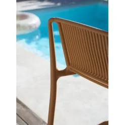 Chaise de bar d'extérieur beige - Lumi