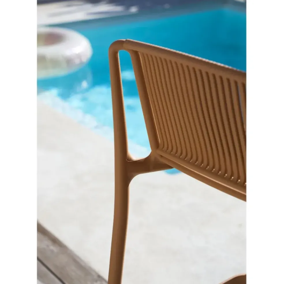 Chaise de bar d'extérieur beige - Lumi