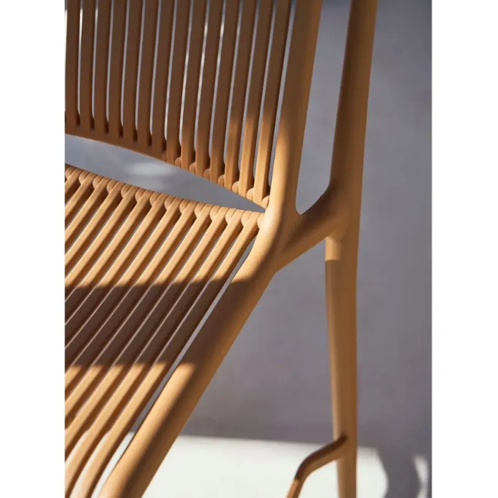 Chaise de bar d'extérieur beige - Lumi