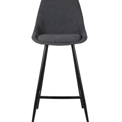 Chaise de bar en tissu gris foncé h67cm - Ben