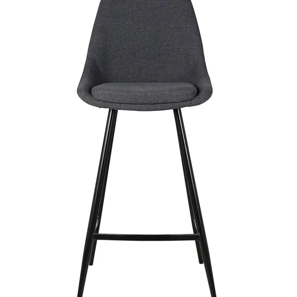 Chaise de bar en tissu gris foncé h67cm - Ben