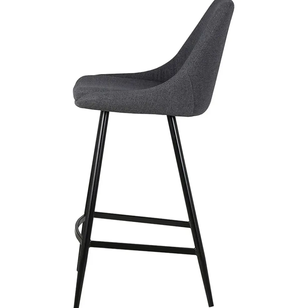 Chaise de bar en tissu gris foncé h67cm - Ben
