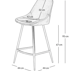 Chaise de bar en tissu gris foncé h67cm - Ben
