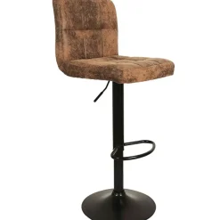Chaise de bar en tissu marron - Dany