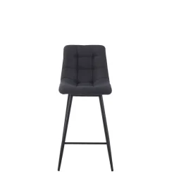 Chaise de bar en tissu matelassé antracithe - Lilly