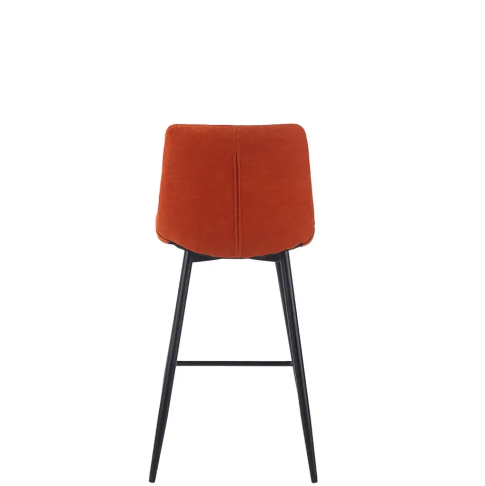 Chaise de bar en tissu matelassé terracotta - Lilly