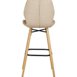 Chaise de bar en tissu soft touch sable h65cm - Keri