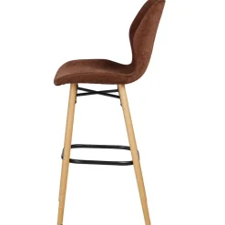 Chaise de bar en tissu soft touch acajou h65cm - Keri