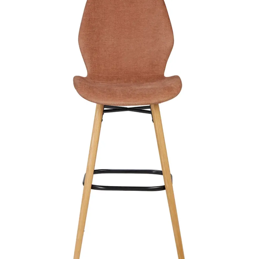 Chaise de bar en tissu soft touch nèfle h65cm - Keri