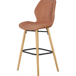 Chaise de bar en tissu soft touch nèfle h65cm - Keri