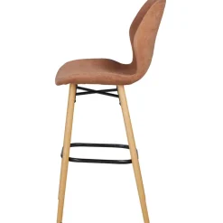 Chaise de bar en tissu soft touch nèfle h65cm - Keri