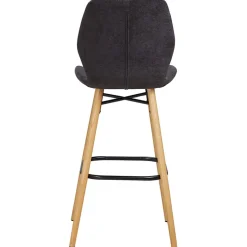 Chaise de bar en tissu soft touch noir h65cm - Keri
