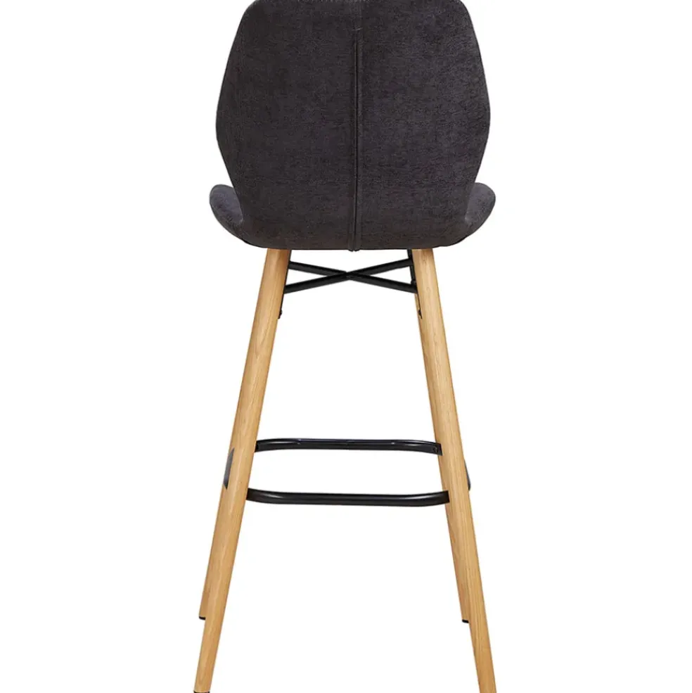 Chaise de bar en tissu soft touch noir h65cm - Keri