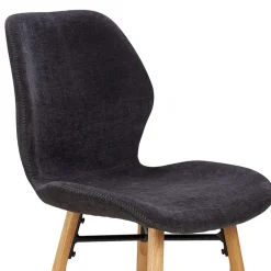Chaise de bar en tissu soft touch noir h65cm - Keri