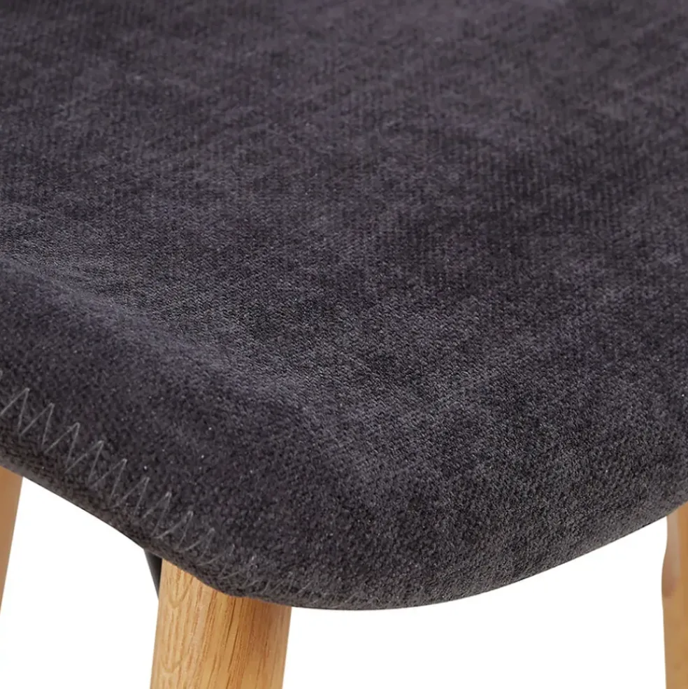 Chaise de bar en tissu soft touch noir h65cm - Keri